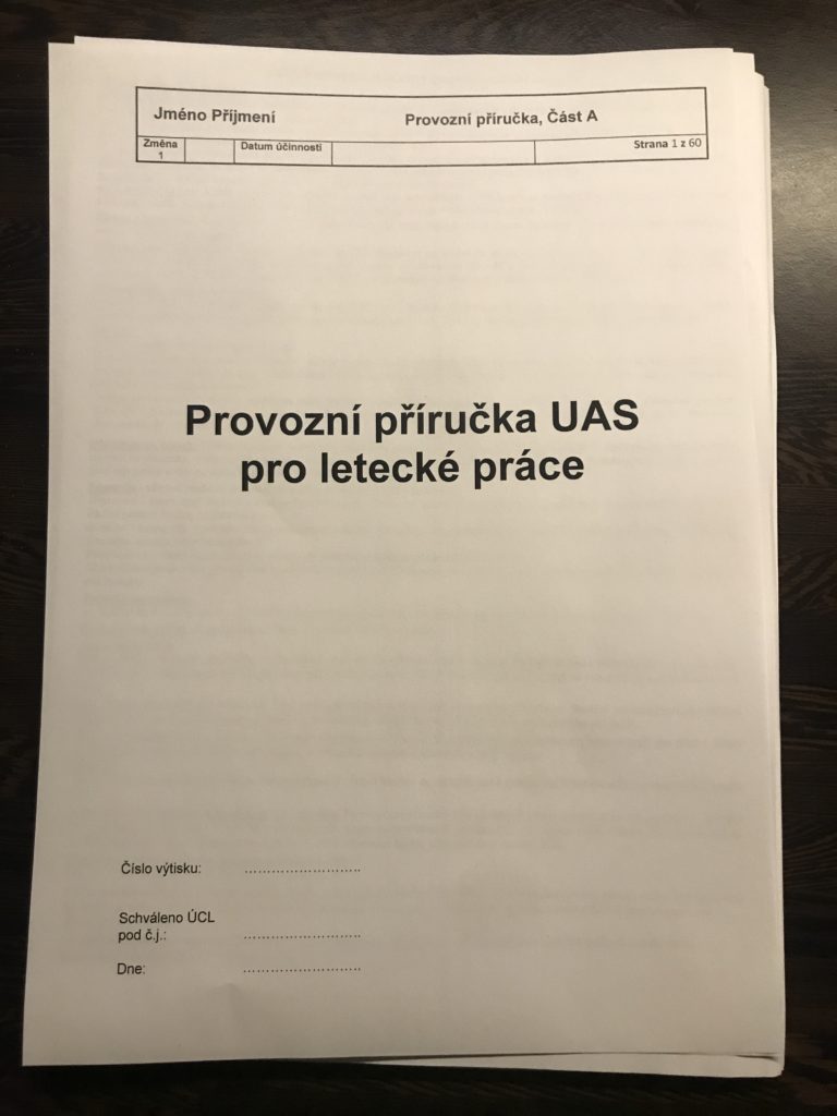 provozní příručka k LP letecké práce uav uas dron